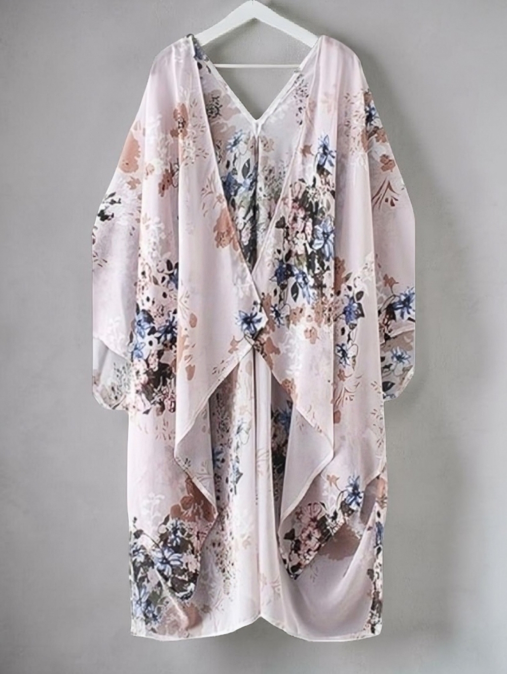 Pink Blush Maternity & After Floral Kimono Cover-Up Taupe Breezy Long Oversized
